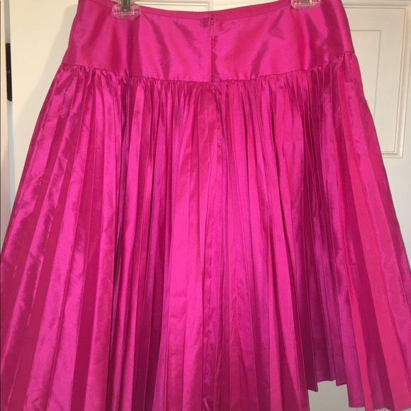 Silk Taffeta ball pleat skirt fuchsia - Picture 2 of 7